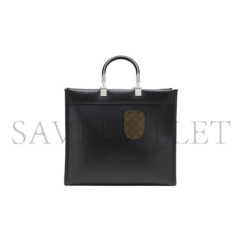 FENDI SUNSHINE MEDIUM BLACK LEATHER TOTE BAG 8BH386ABVLF1DG7 (35*31*17cm)